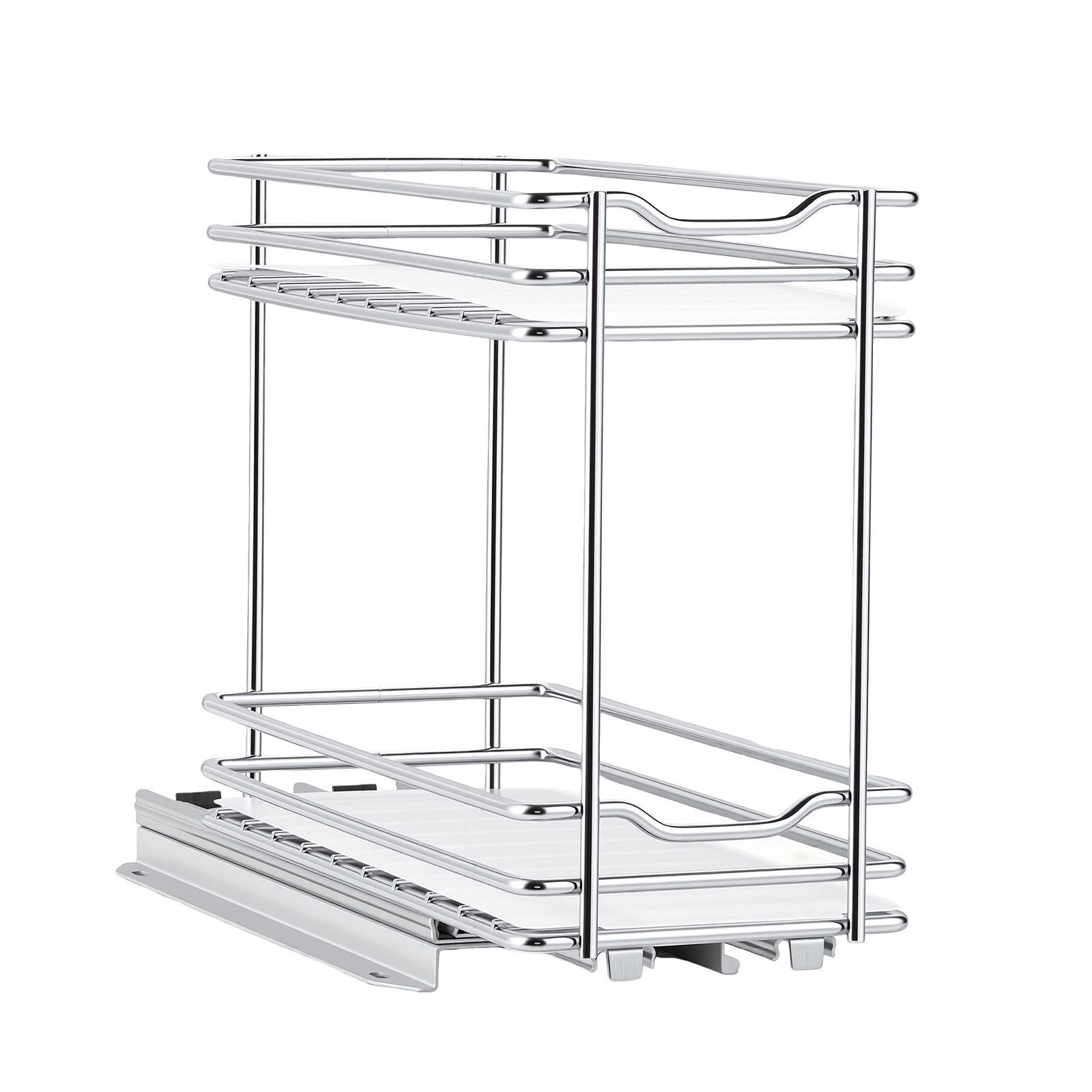 Pull Out Spice Rack Organizer for Cabinet, 2 Tier Slide Out Spice Rack Organizer