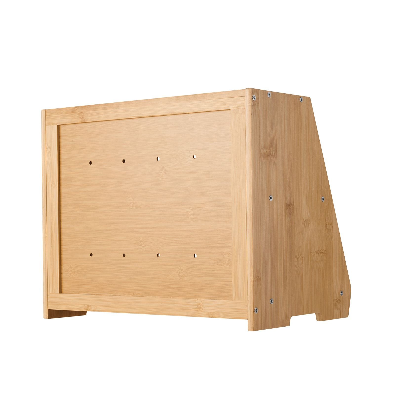 Double Layer Bread Box for Kitchen Counter, Large Capacity Bamboo Bread Storage Container, Farmhouse Wooden Breadbox for Homemade Bread