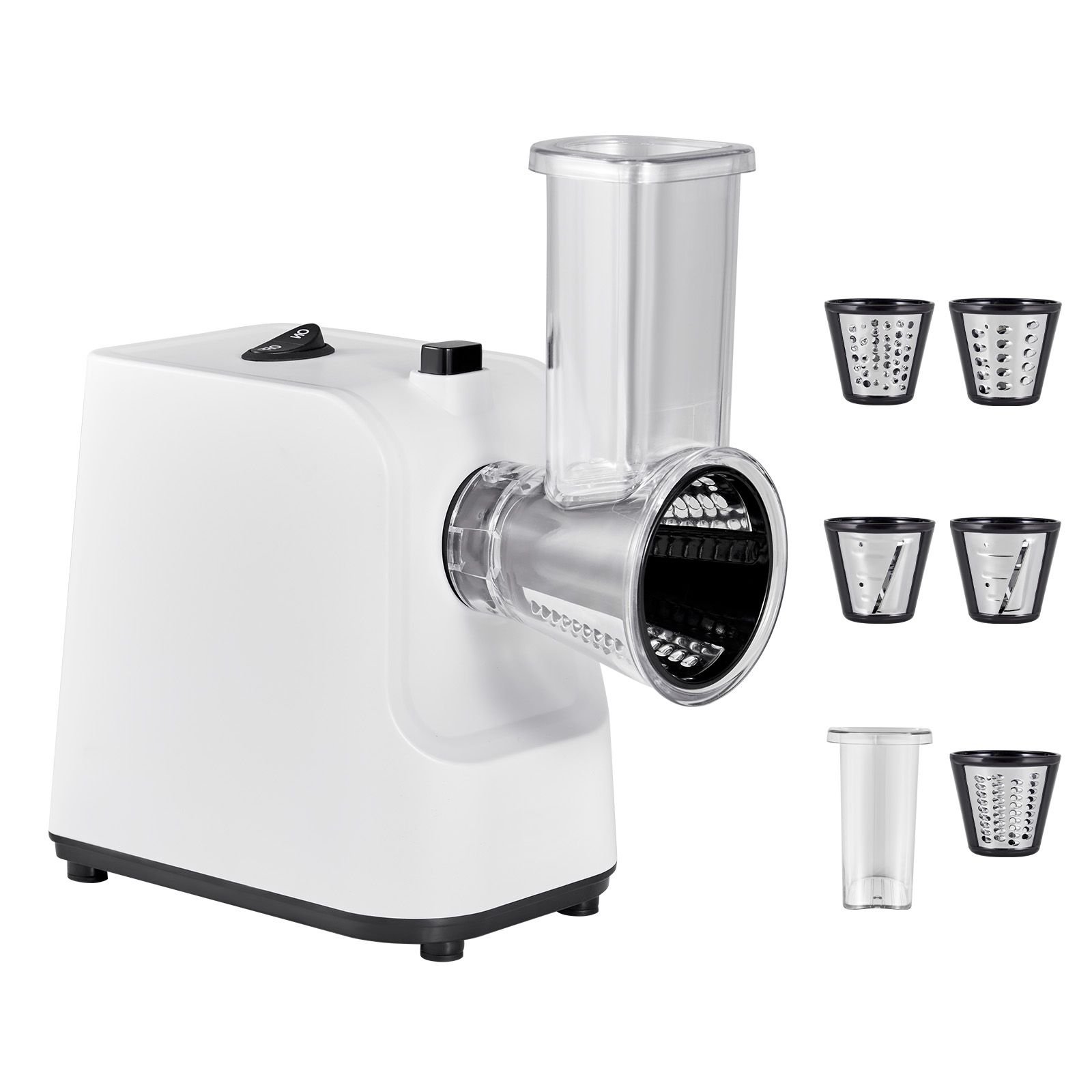Electric Cheese Grater Salad Maker, 200W Salad Shooter, Electric Vegetable Slicer Shredder Chopper for Fruits with 5 Attachments