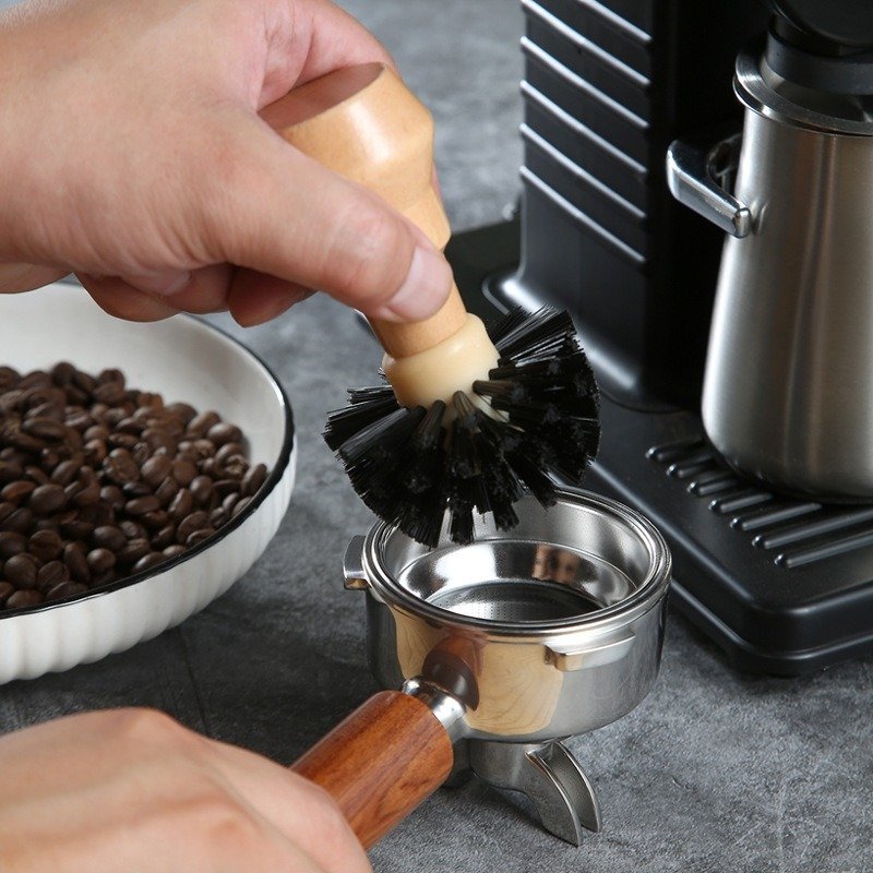 Coffee Machine Cleaning Brush (Option: Black)