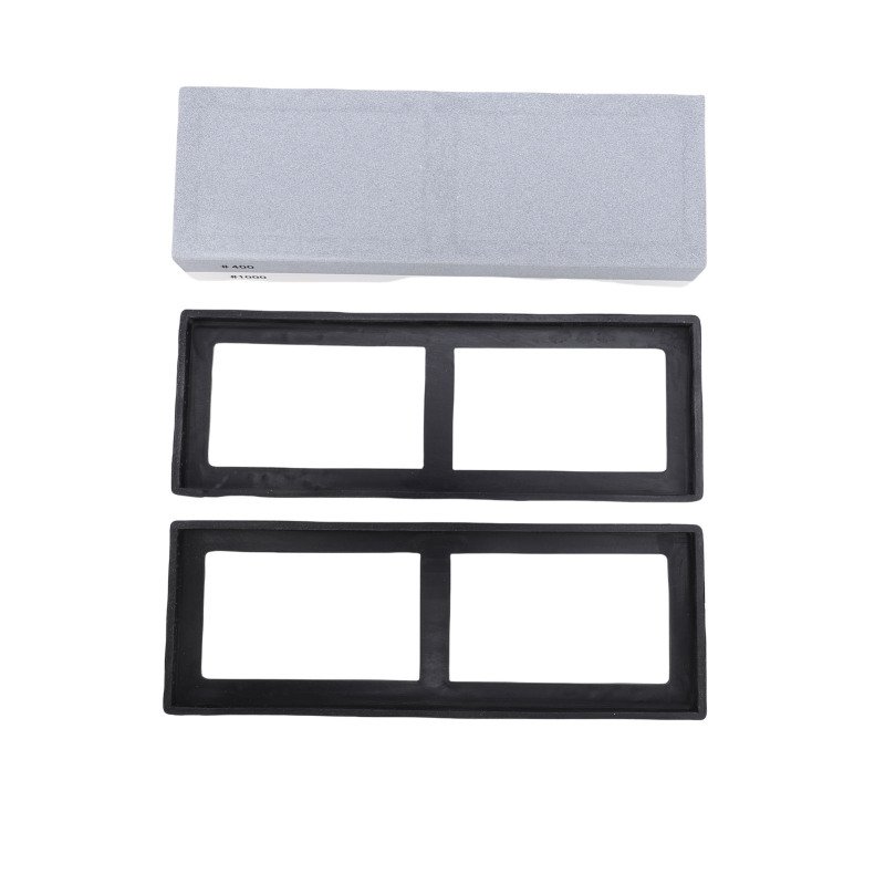 Sharpening Stone 400 1000 Grit Dual Sided Whetstone With Anti Slip Base White Corundum For Kitchen Grey And White (Option: Default)