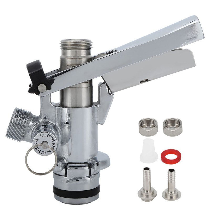 G5/8 U Type Stainless Steel Beer Keg Coupler Dispenser Accessory For Home Bar Restaurant (Option: Default)