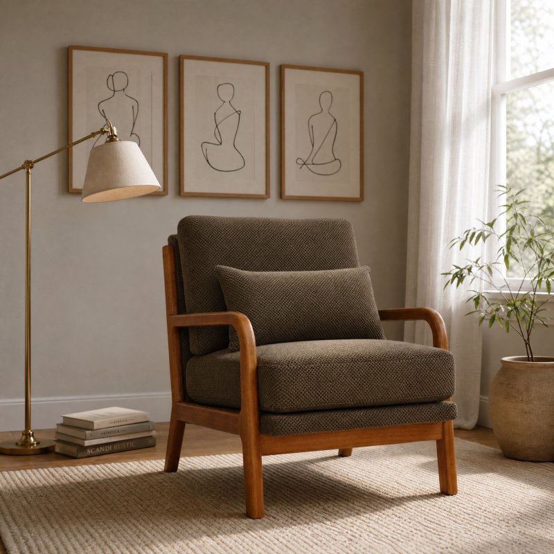 Wooden Lounge Chair (Option: Coffee)