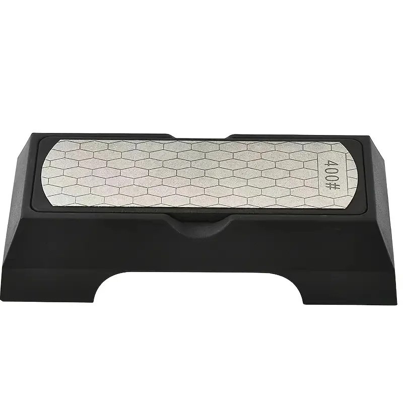 Diamond Double-sided Sharpening Stone 400#/1000# With Coarse And Fine Grit And Non-slip Base - Suitable For Kitchen Knives, Chisels, Axes, And Wo (Option: Black)