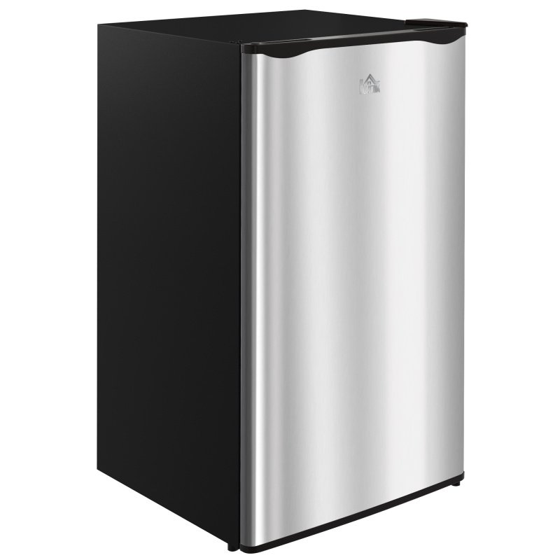 3.2 Cu.Ft Mini Fridge with Freezer, Compact Refrigerator with Adjustable Thermostat, Shelf and Single Reversible Door for Bedroom, Dorm, Home Off (Option: Silver-510x465x885 mm)