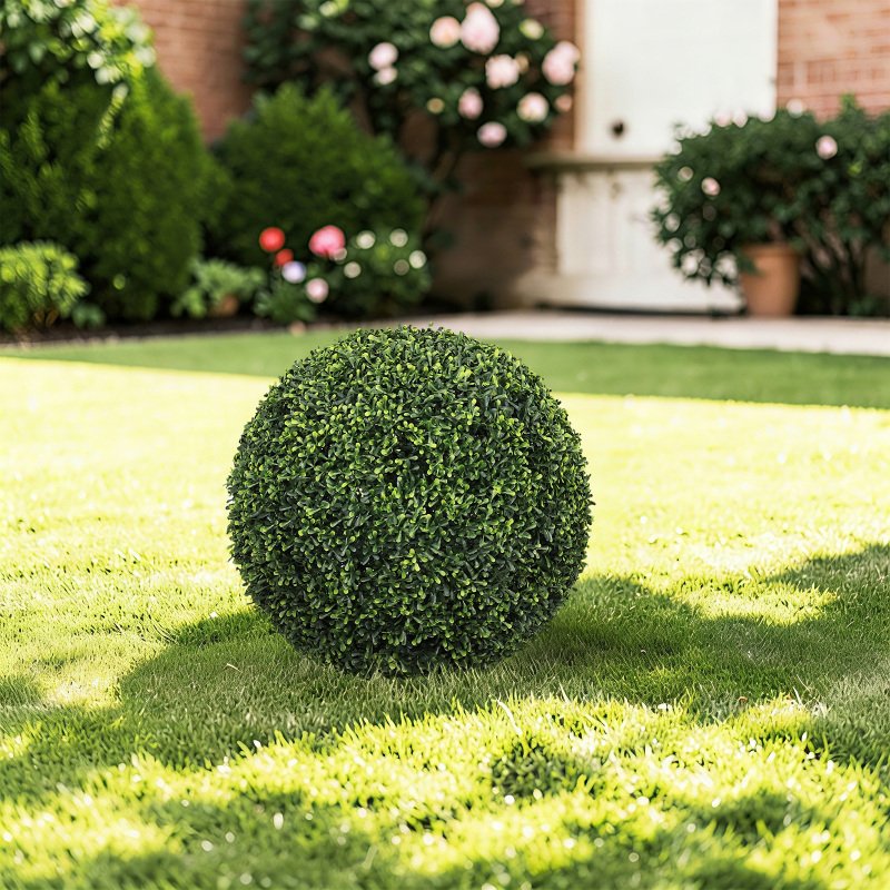 18.5IN Topiary Balls Artificial Outdoor Faux Boxwood Plants Large Green Decorative Spheres for Garden Front Porch Patio Planter Decoration, 2pcs/ (Option: Green)