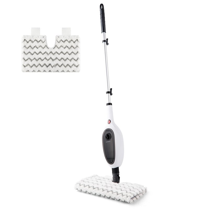 Steam Mops for Floor Cleaning, Unique Double-Sided Flip Design, 15 Seconds Fast Heating 10-in-1 Steam Cleaner for Kitchen, Living Room Wood Floor (Option: White)