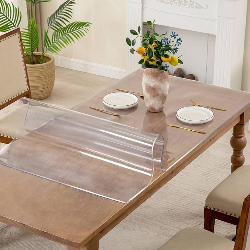 Table Cover 1.5 Mm Thick Clear PVC Desk Mat Protector Waterproof & Easy Cleaning Desk Pad Tablecloth For Office, Dining Room (Option: 1.5mm-32x59inches)