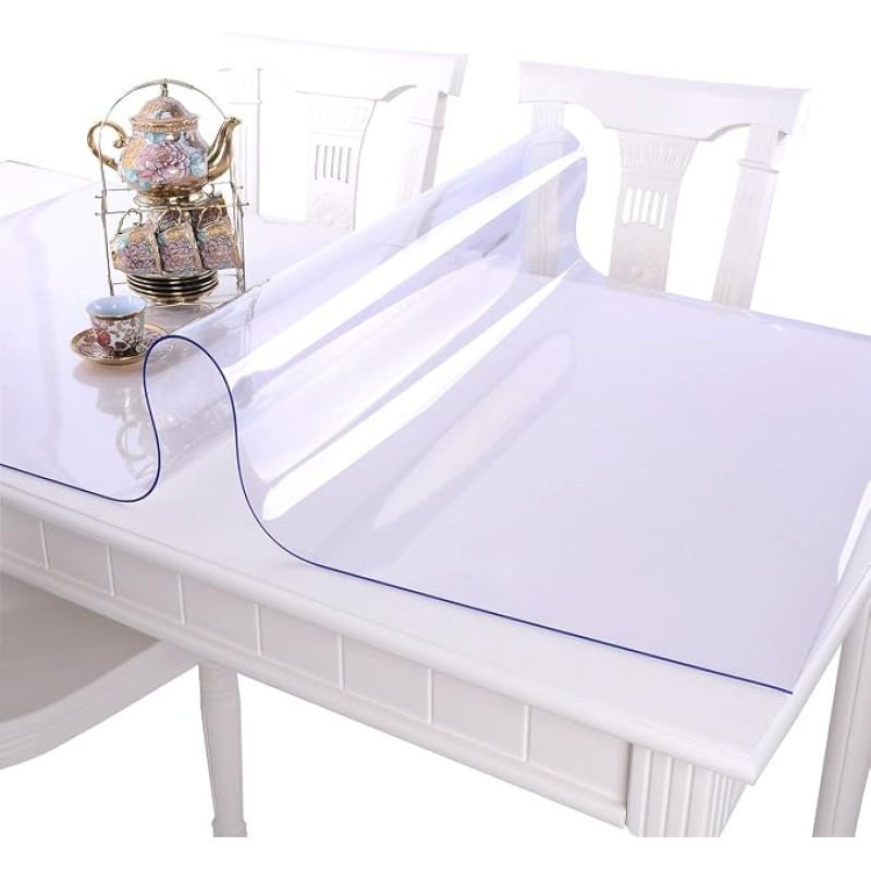 1.5mm Thick Clear Table Cover Protector Table Cover Rectangle PVC Clear Table Protector Desk Protector Mat For Dining Room Table. (Option: 1.5mm-42x59inches)