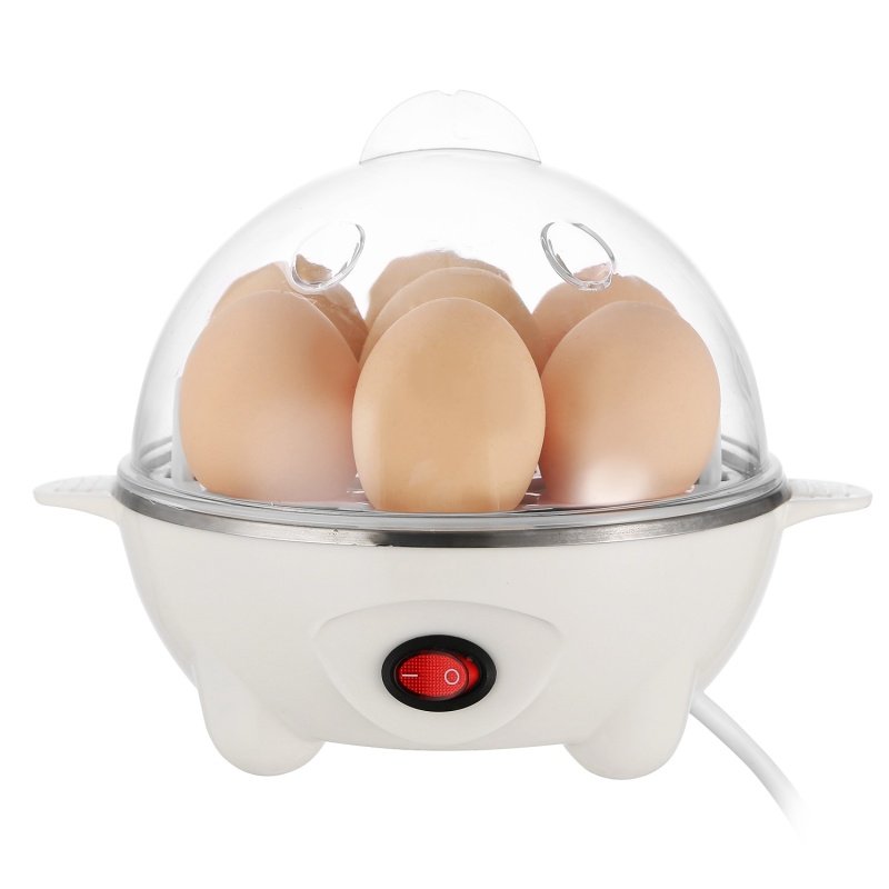 1Pc Electric Egg Cooker For Daily Breakfast Preparation 7-Capacity Hard-Boiled Egg Maker With Auto-Off Measuring Cup For Hard Boiled Steamed Vege (Option: White)
