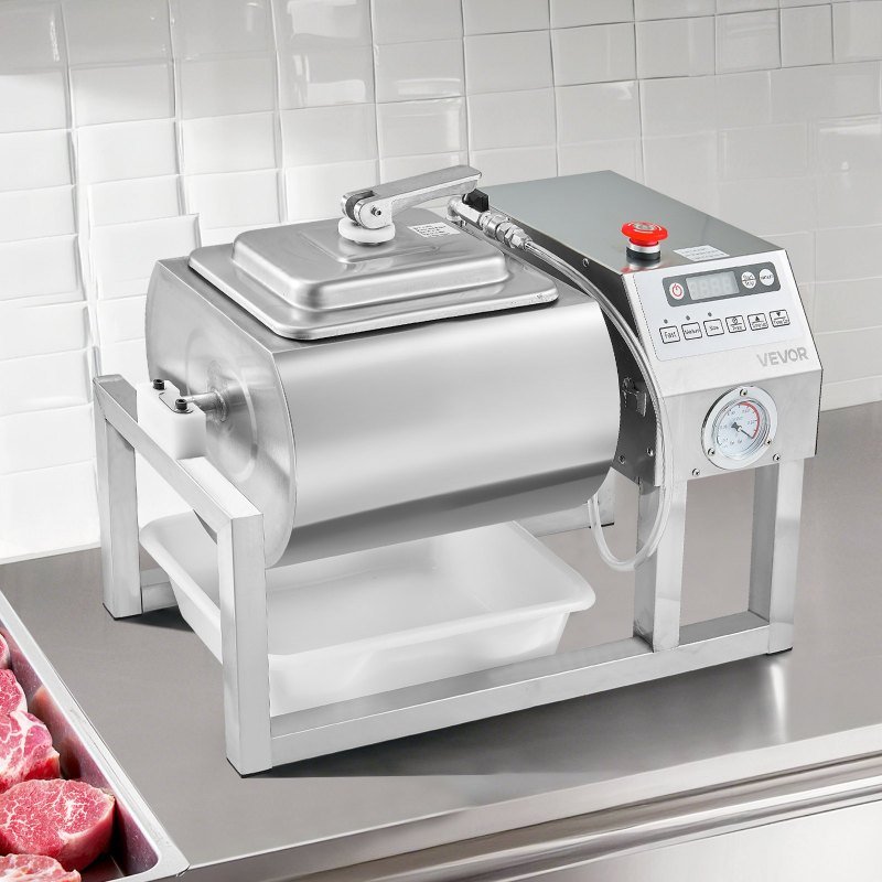 Vacuum Meat Tumbler Marinator Machine 20L For Chicken Steak Fish Commercial Use (Option: Silver)