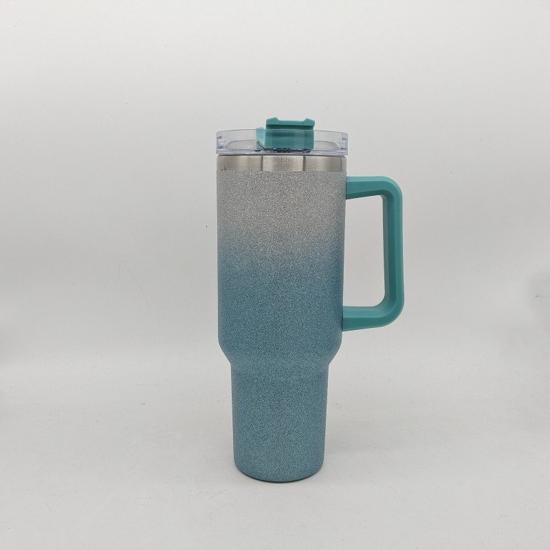 Large Capacity Double-layer Stainless Steel Vacuum Insulation Cup (Option: Gradient Green)