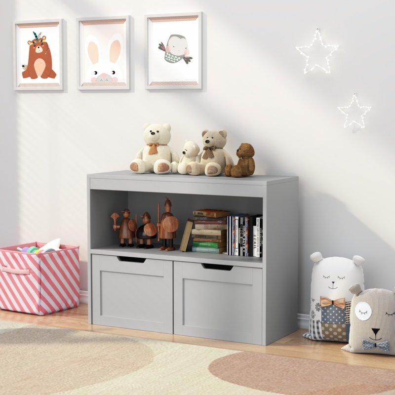 Book Organizer, toy Storage Cabinet Organizer, Gray (Option: Gray)