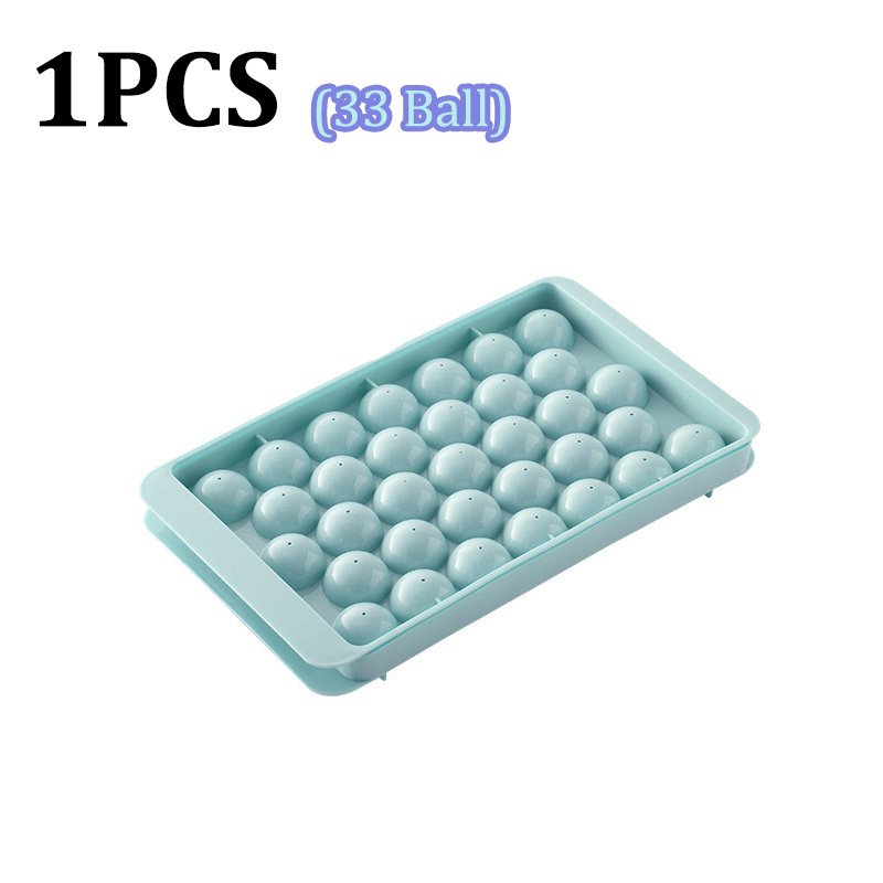 66/33 Ice Ball Mold Hockey Frozen Mini Ball Maker Mold Round Ice Cube Mold with Lid Ice Tray Box Whiskey Cocktail Kitchen Tools (Color: 1PCS 33Ball)