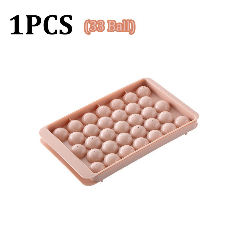 66/33 Ice Ball Mold Hockey Frozen Mini Ball Maker Mold Round Ice Cube Mold with Lid Ice Tray Box Whiskey Cocktail Kitchen Tools (Color: 1PCS 33Ball1)