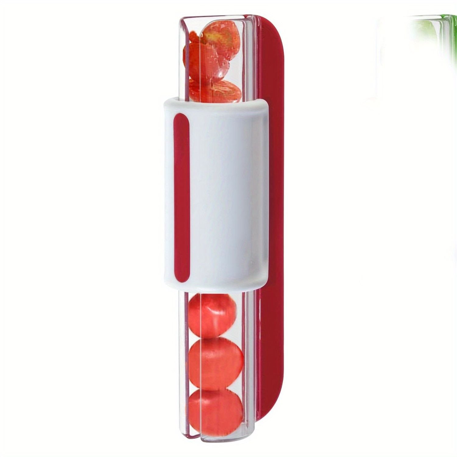 1pc; Tomato Slicer; Grape Slicer; MultiFunctional Grape Cutter; Small Fruit Cutter; Grape Kitchen Accessories; Cake Decoration Tool; Fruit Slicer (Color: Red)