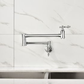 Pot Filler Faucet Wall Mount (Color: Chrome)