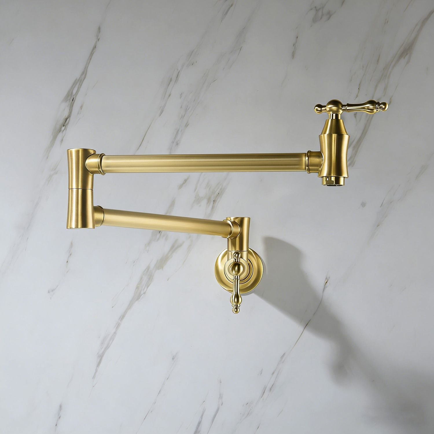 Pot Filler Faucet Wall Mount (Color: Gold)