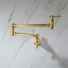 Pot Filler Faucet Wall Mount (Color: Gold)