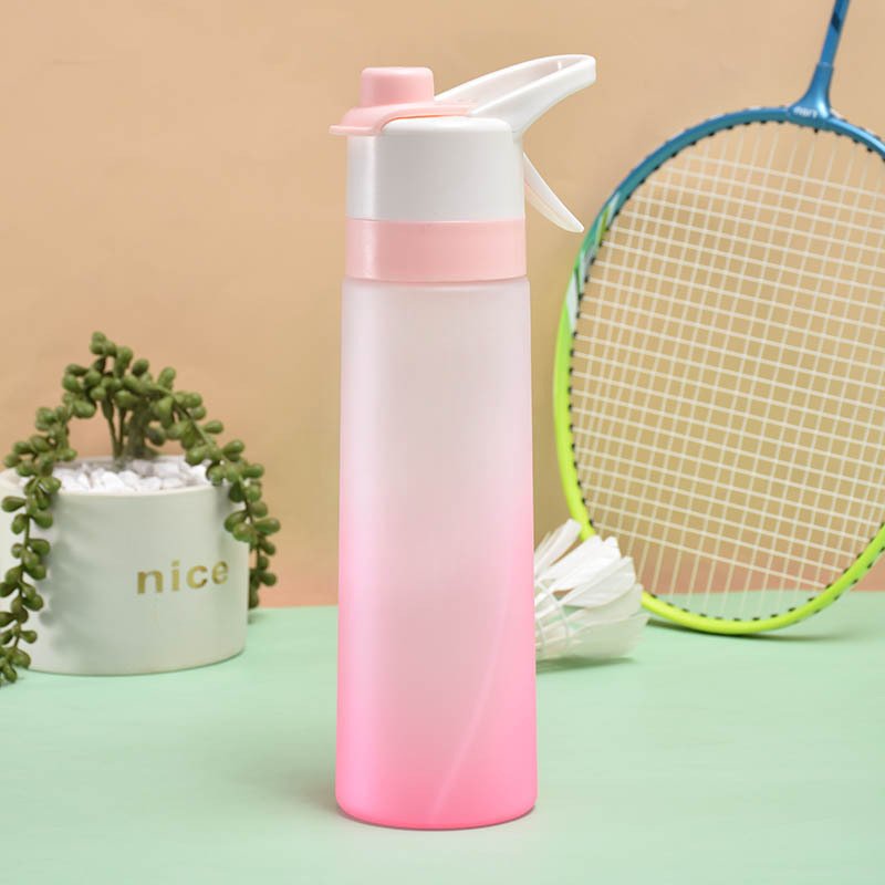 Spray Water Bottle For Girls Outdoor Sport Fitness Water Cup Large Capacity Spray Bottle Drinkware Travel Bottles Kitchen Gadgets (Option: PCpink)